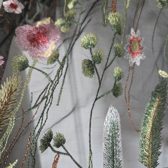 Sheer Floral Embroidered Top - Picture 9 of 10